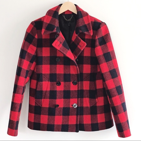J. Crew Jackets & Blazers - J.Crew Buffalo Check Peacoat